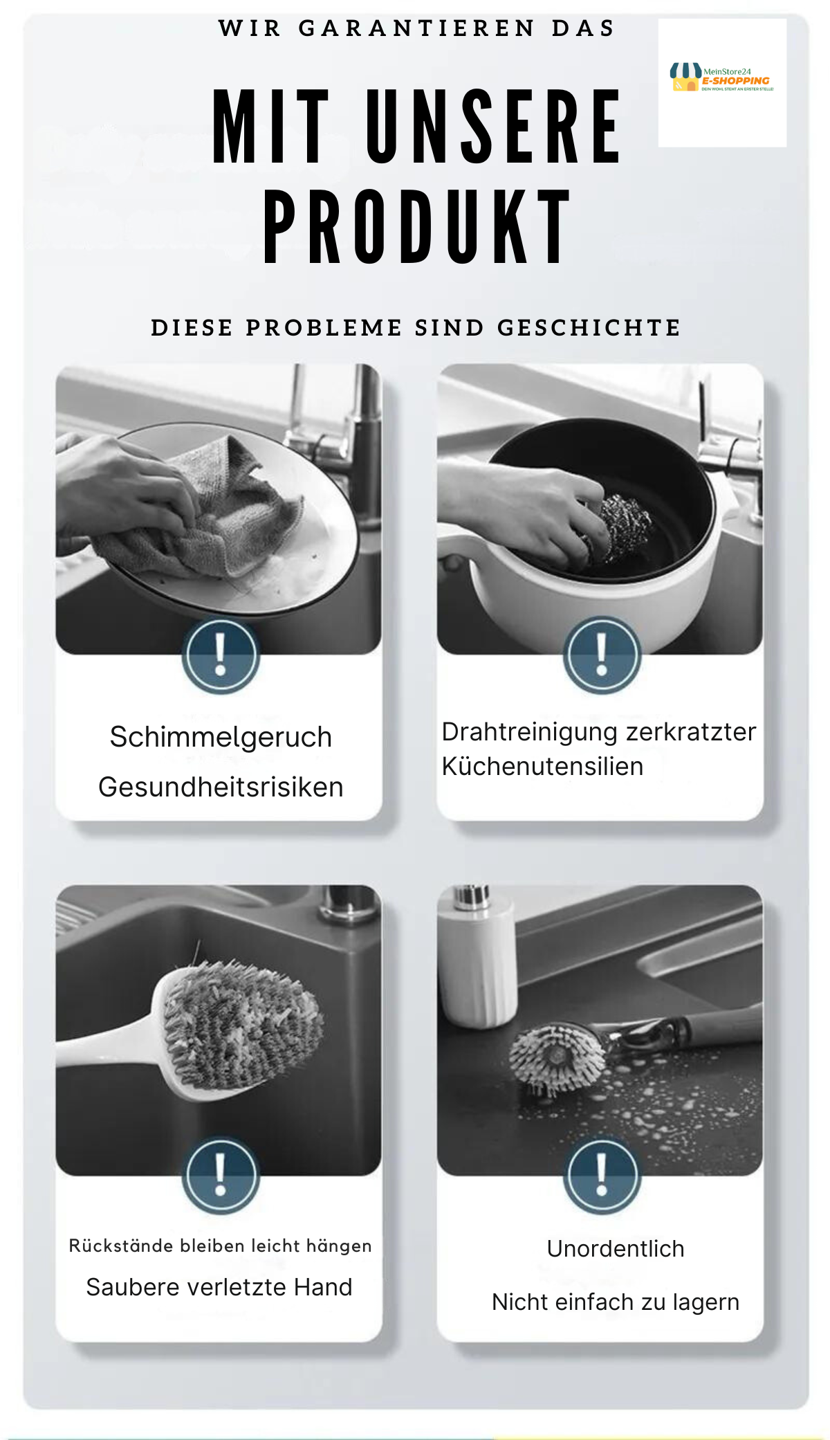 SeifenSpar & SauberSet : Lange Griff Küchenreinigung für Geschirr Küchengadget