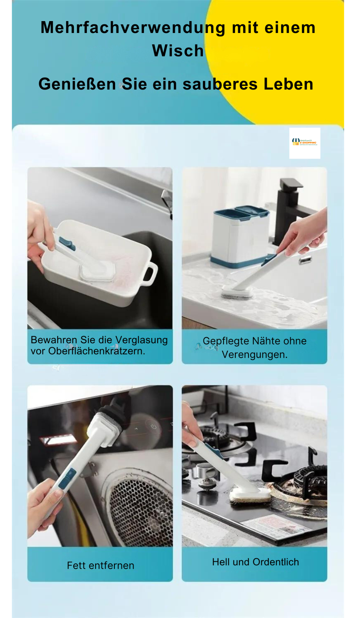 SeifenSpar & SauberSet : Lange Griff Küchenreinigung für Geschirr Küchengadget
